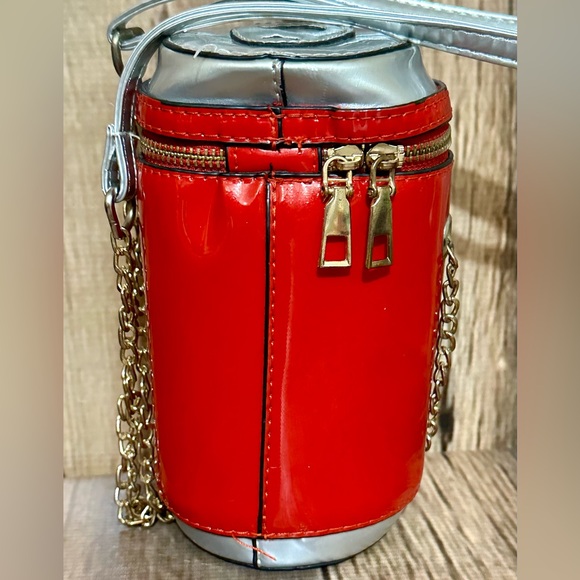 Coca Cola Coke Can Zipper Crossbody Gold Chain Shoulder Purse Handbag 3D Bag - Picture 2 of 5